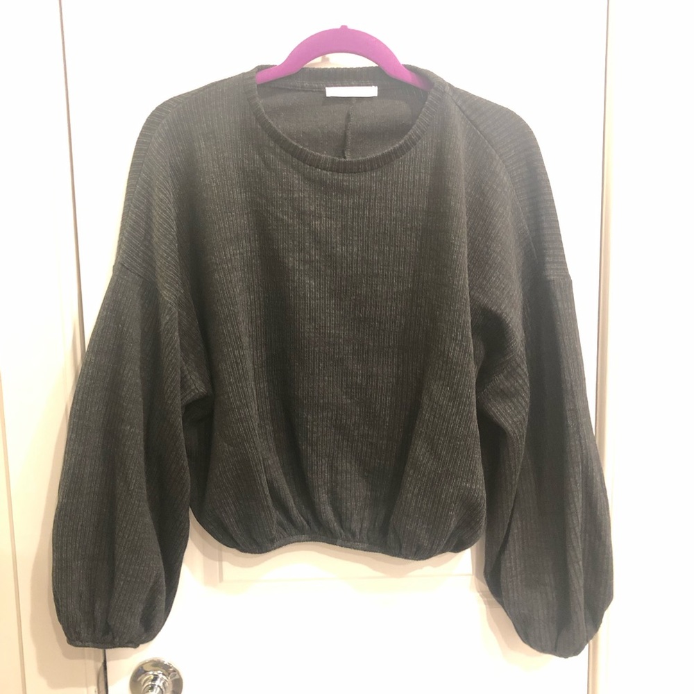 Zara Charcoal Ribbed Sweater